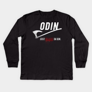 Believe in odin Kids Long Sleeve T-Shirt